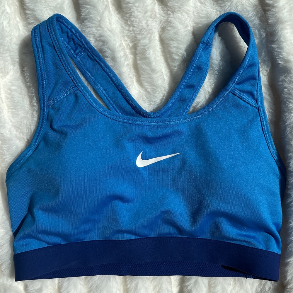 Blue Nike sports bra